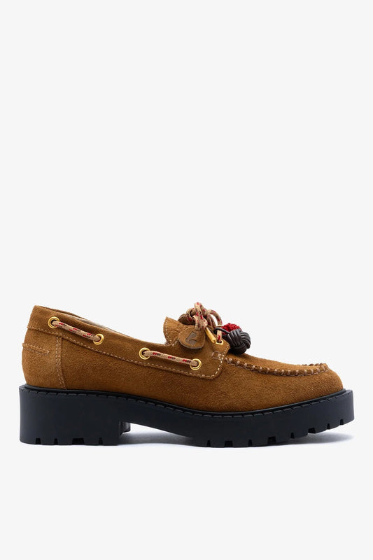Cyprus Lugsole Loafer Russet Suede - Larroude