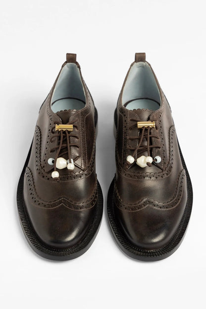 Ginny Loafer Brown Leather - Larroude