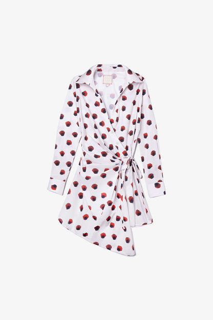 Sashi Wrap Dress White Floral Cotton - Larroude