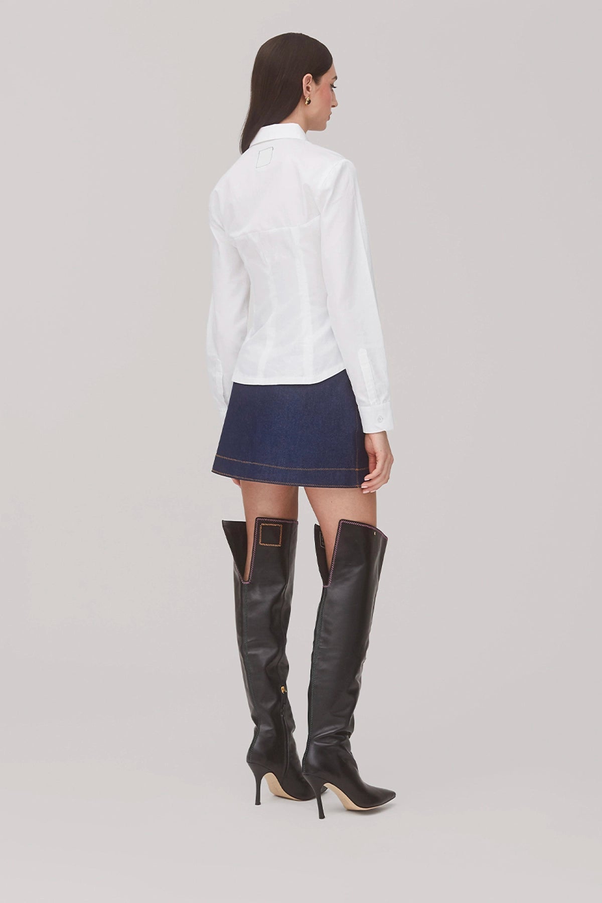 Eva Bustier Top In White Percale - Larroude