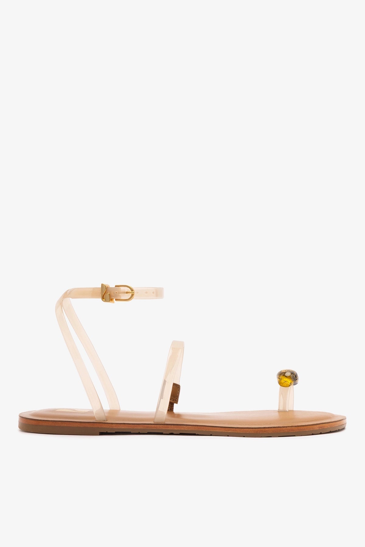 Biarritz Jelly Flat Sandal In Ivory Vinyl - Larroude