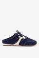 Navy Suede and Ivory Leather