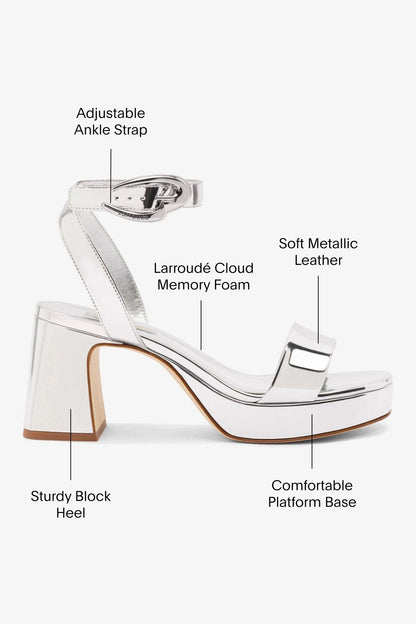 Dolly Verona Low Sandal In Silver Specchio - Larroude