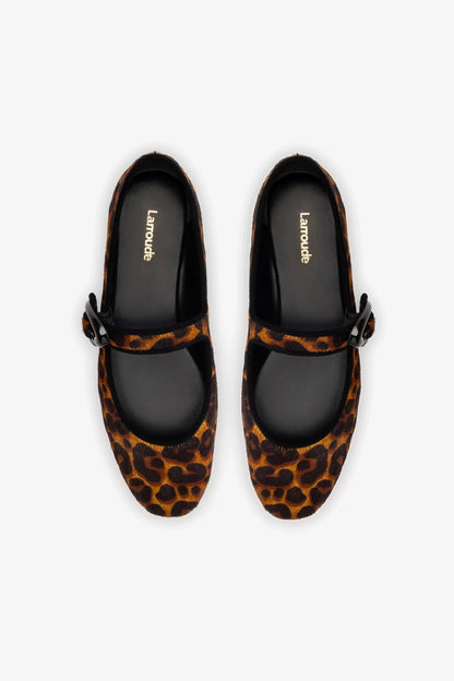 Verona Ballet Flat In Leopard Print Calf Hair - Larroude