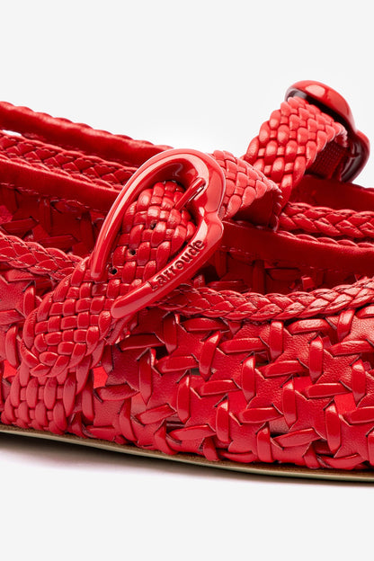 Verona New Macrame In Scarlet Leather - Larroude