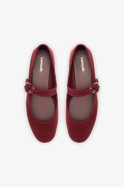 Verona Ballet Flat In Burgundy Suede - Larroude