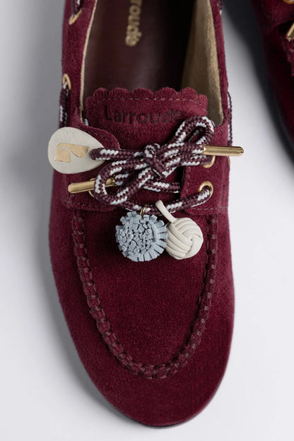 Cyprus Boat Shoe Burgundy Suede - Larroude
