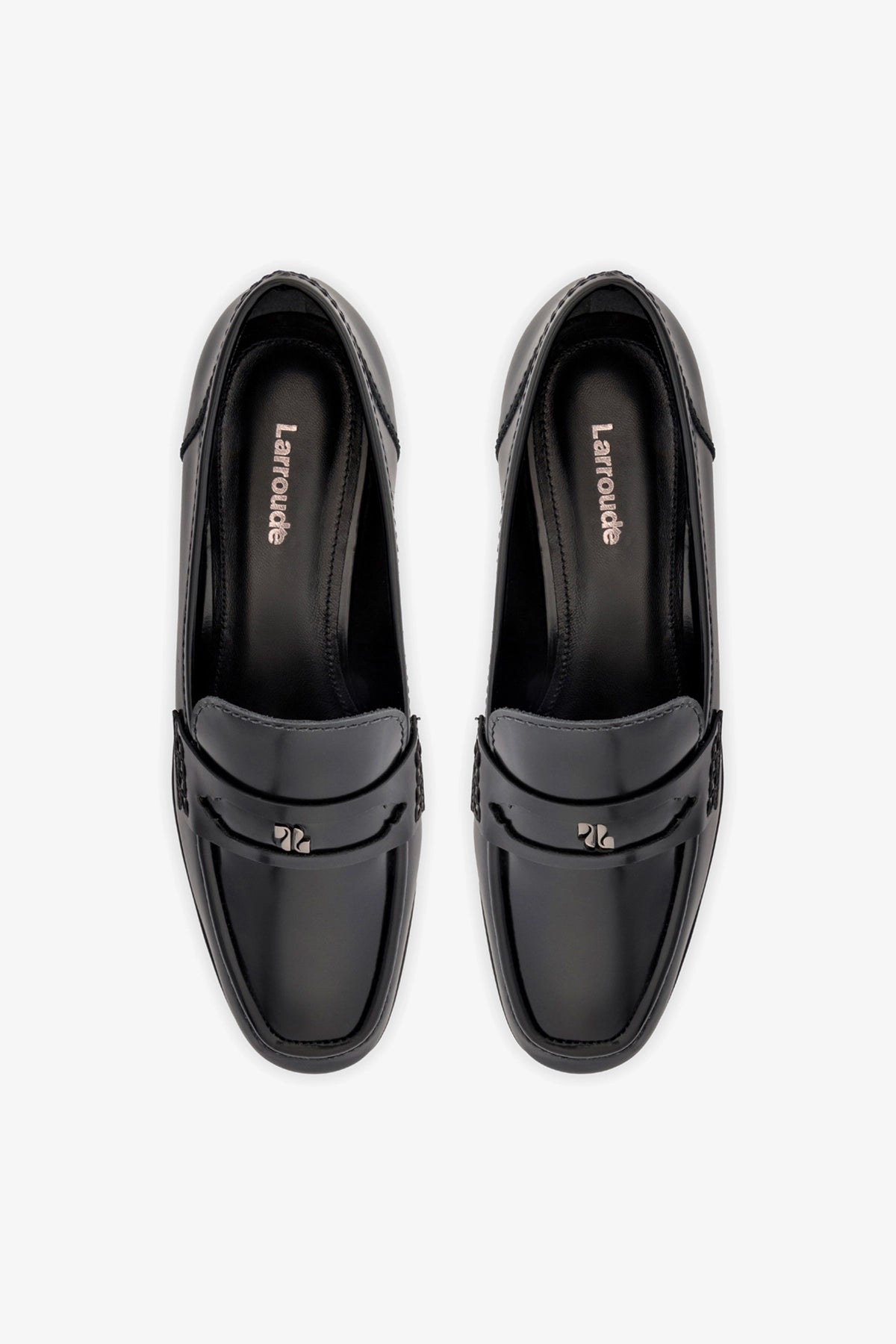 Suki Flatform Loafer In Black Box Leather - Larroude