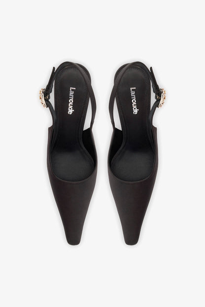 Carine Pump Black Satin - Larroude