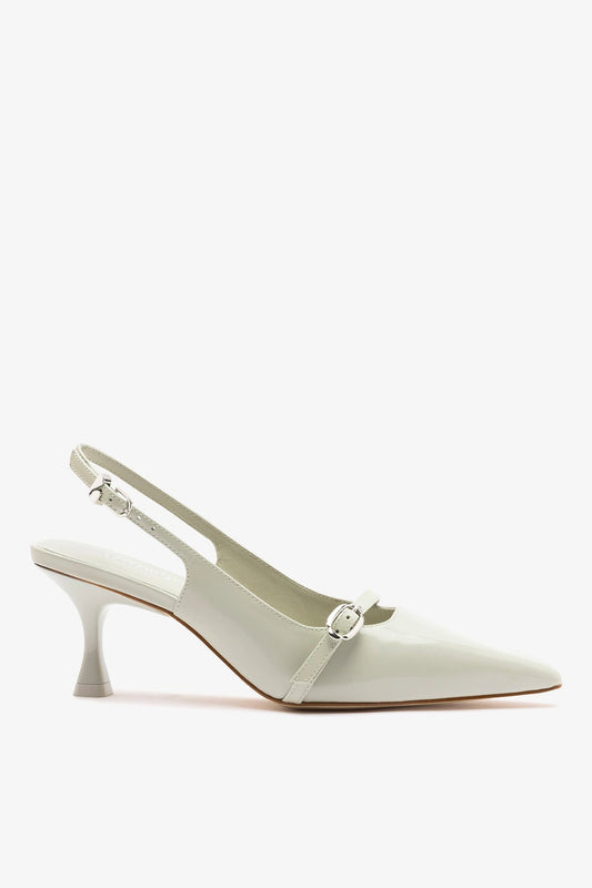 Ines Pump Gray Leather - Larroude