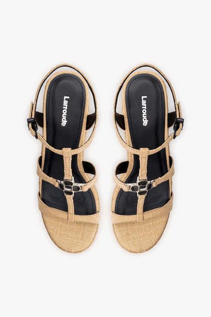Hana Espadrille Sandal Beige Raffia - Larroude