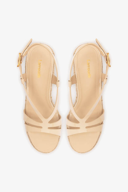 Daphne Espadrille Sandal Sand Patent Leather - Larroude