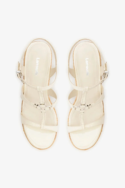 Hana Espadrille Sandal Ivory Leather - Larroude