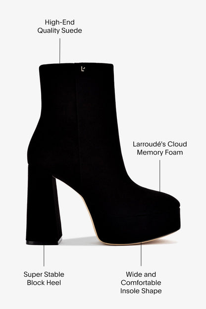 Dolly Boot In Black Suede - Larroude