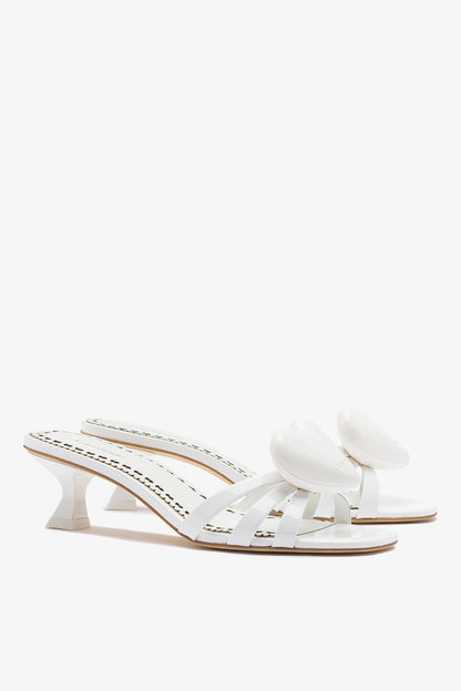 Amore Mule White Patent Leather - Larroude