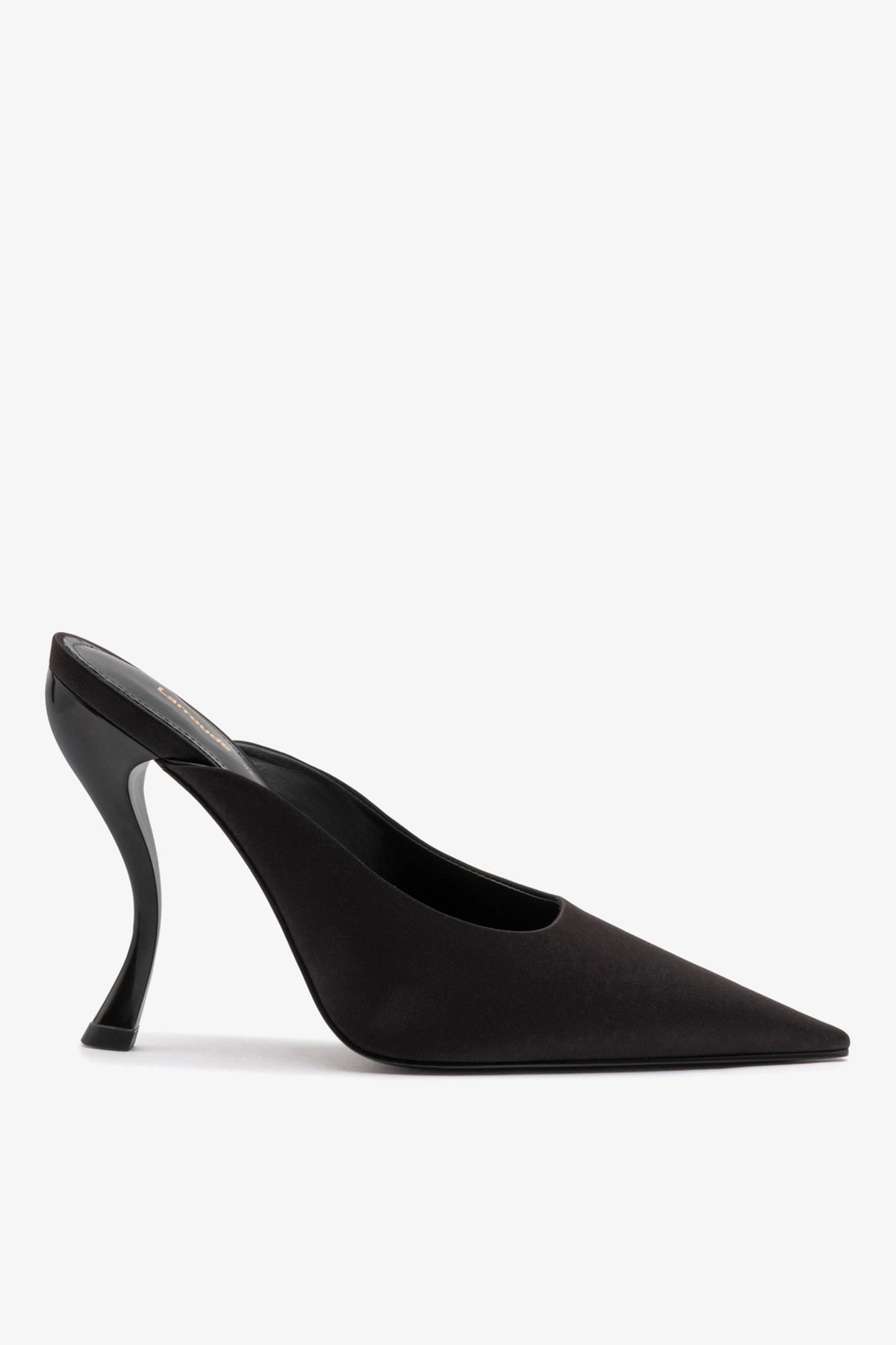 Larroudé by Nicolò B. Inna Mule In Black Satin - Larroude