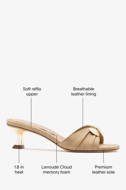 Coquile Mule Beige Raffia - Larroude