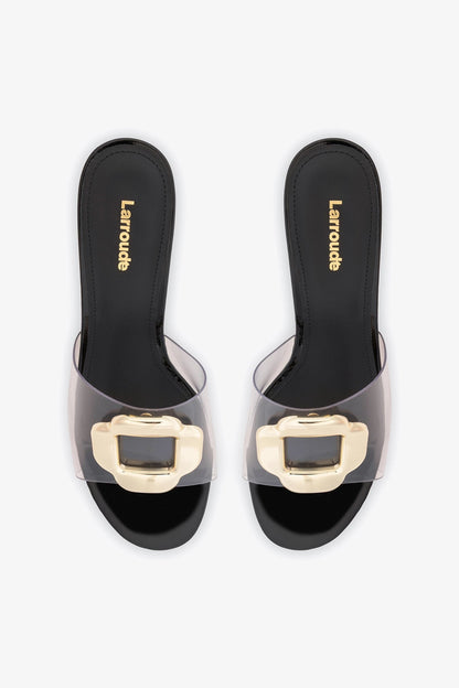 Margherita Clear Mule Black Patent Leather - Larroude