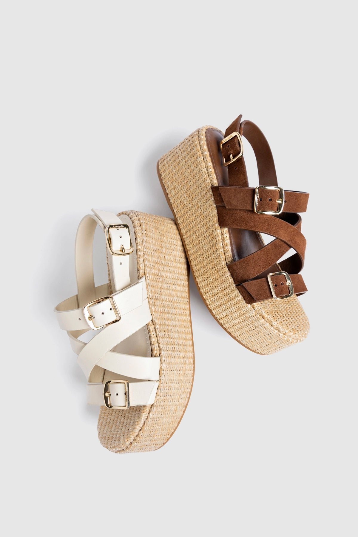 Patti Flatform Burnt Umber Suede - Larroude