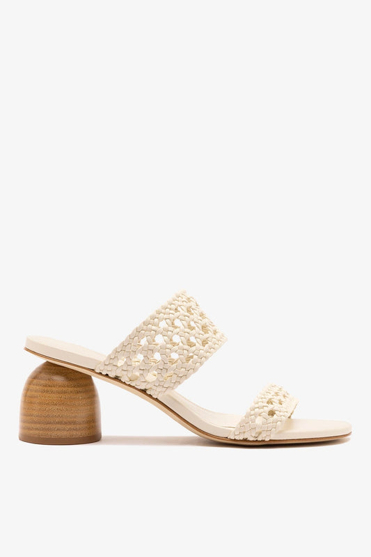 Dew Drop Macrame Sandal In Ivory Leather - Larroude