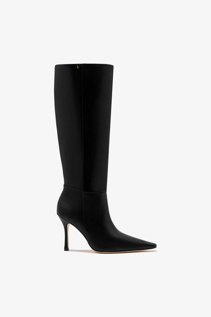 Carine Boot In Black Leather - Larroude