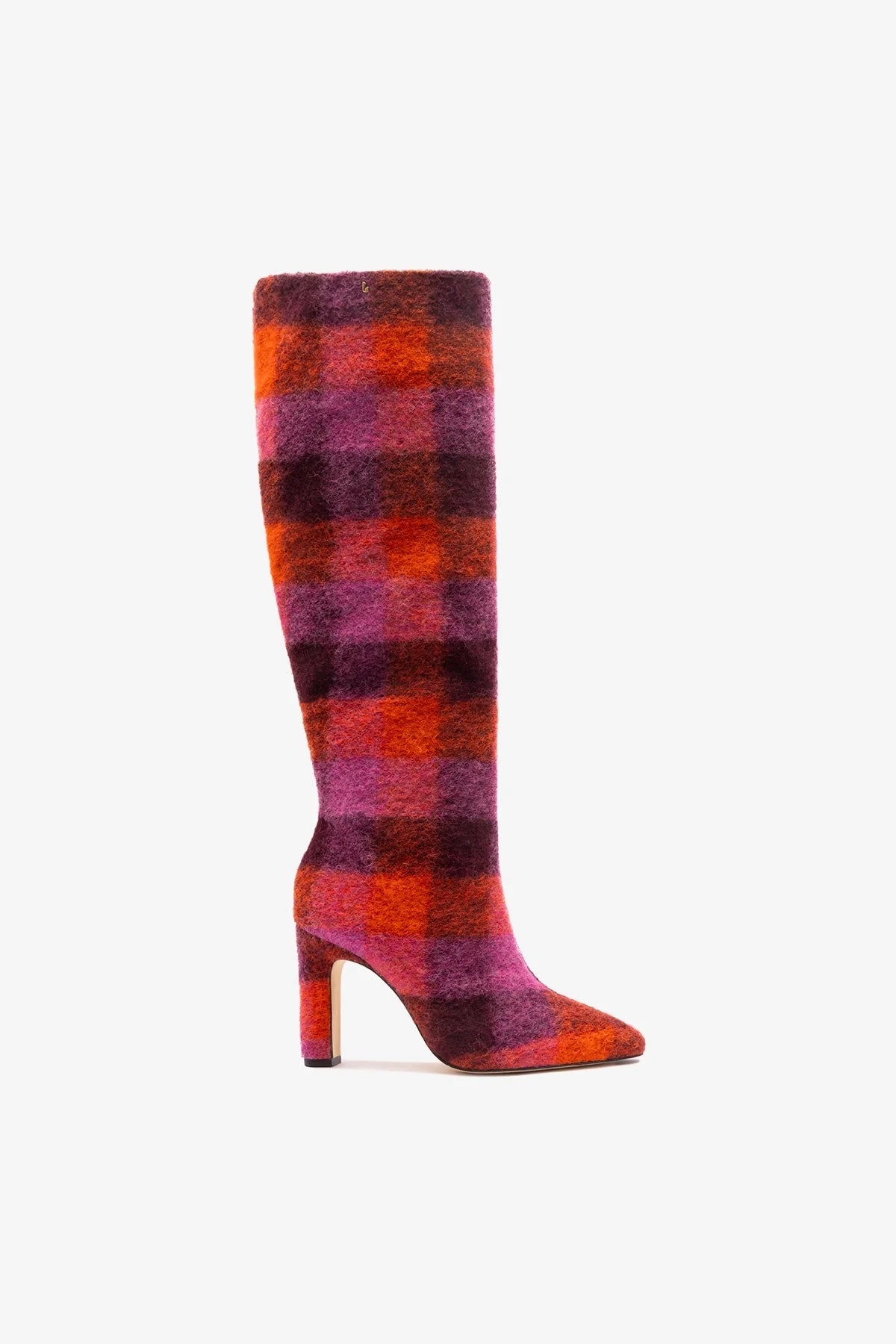 Cindy Hi Boot Plum Printed Felt - Larroude