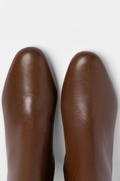 Gloria Boot Burnt Umber Leather - Larroude