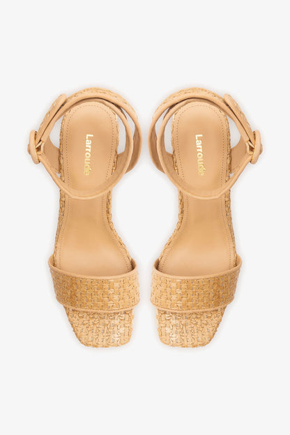 Cher Strap Sandal Natural Raffia - Larroude