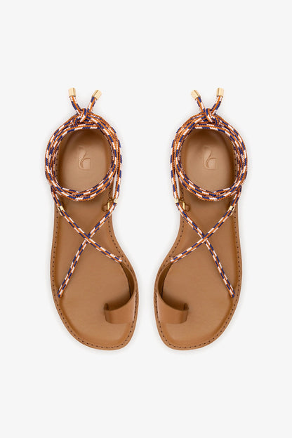 Antibes Flat In Caramel Leather - Larroude