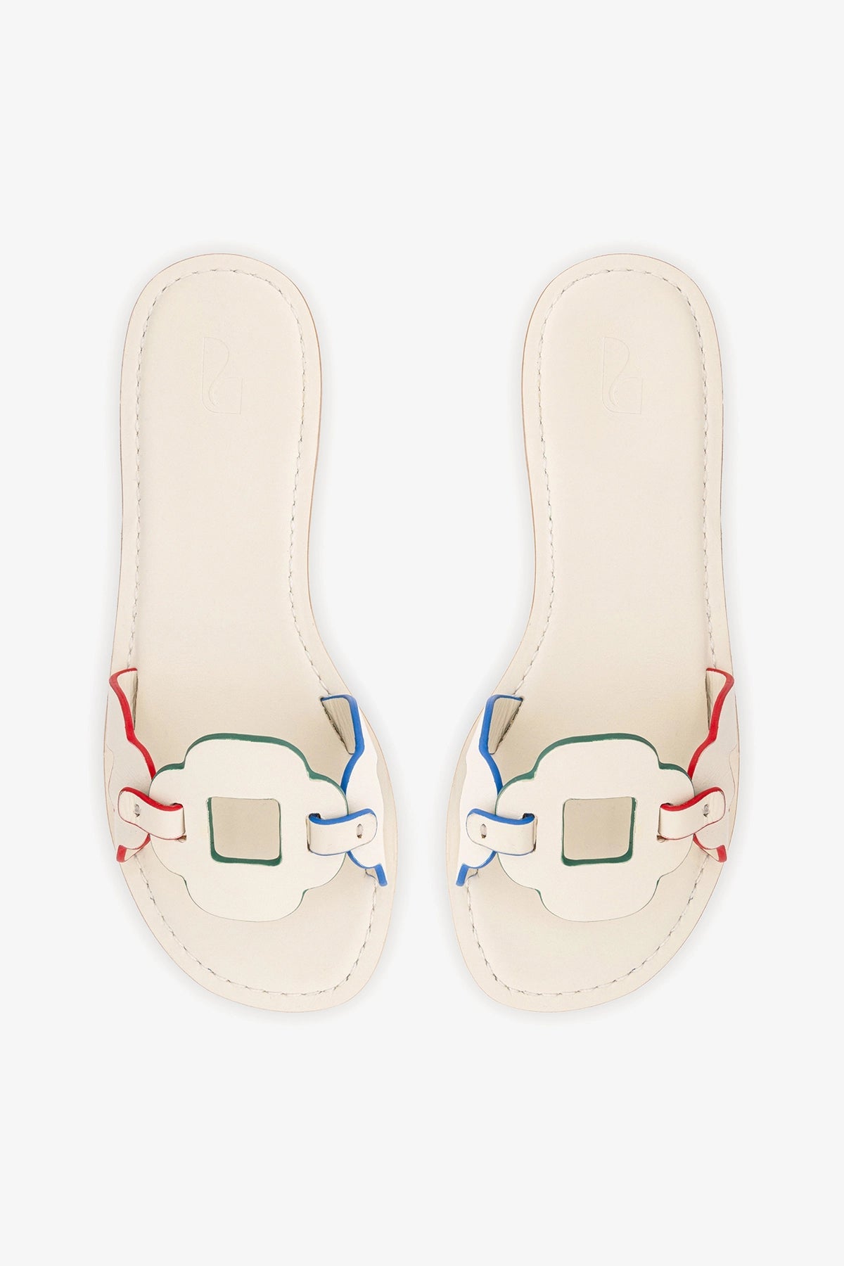 Margherita Slide In Ivory Leather - Larroude