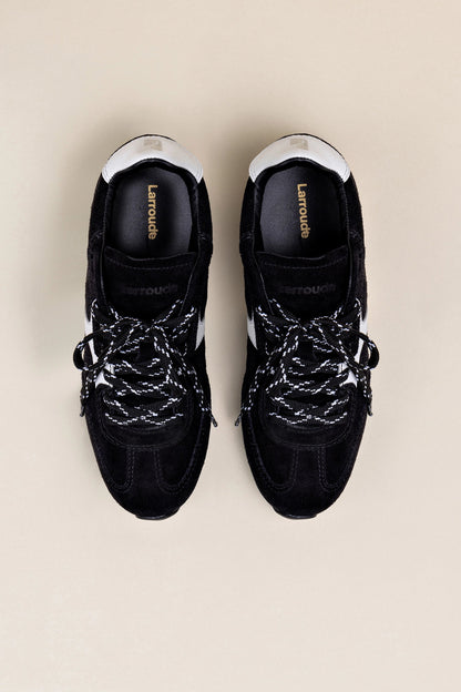 Stella Sneaker In Black Suede - Larroude
