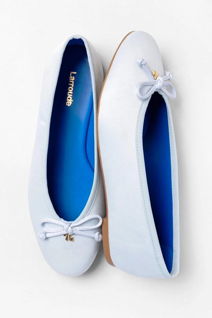 Pavlova Ballet Flat Powder Blue Satin - Larroude