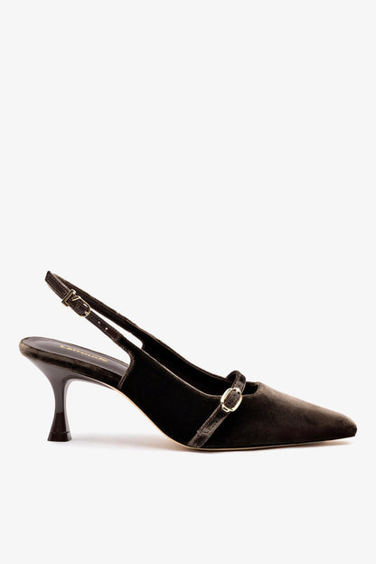 Ines Pump In Expresso Velvet - Larroude