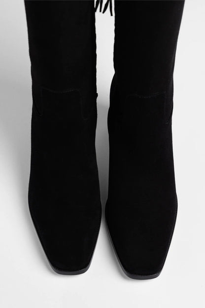 Alexis Boot Black Suede - Larroude