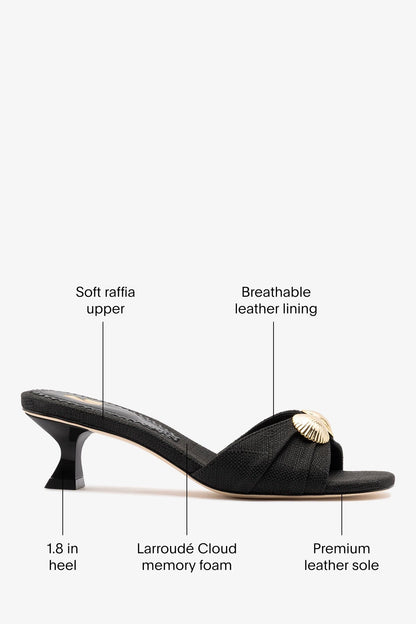 Coquile Mule Black Raffia - Larroude