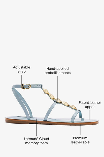 Coquile Flat Sandal Maya Patent Leather - Larroude