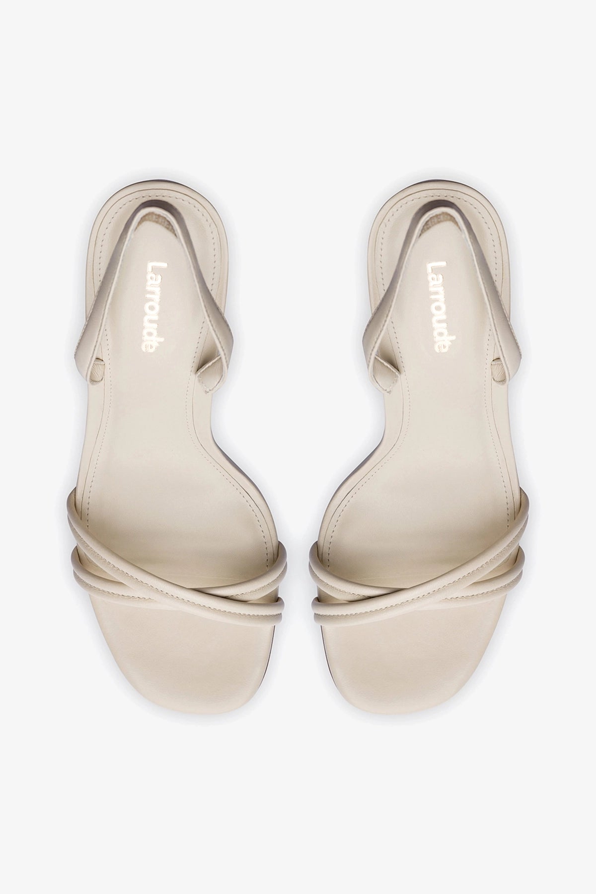 Annie Sandal In Ivory Leather - Larroude