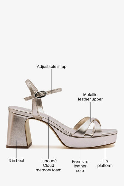 Bianca Low Platform Sandal Dusky Gold Leather - Larroude
